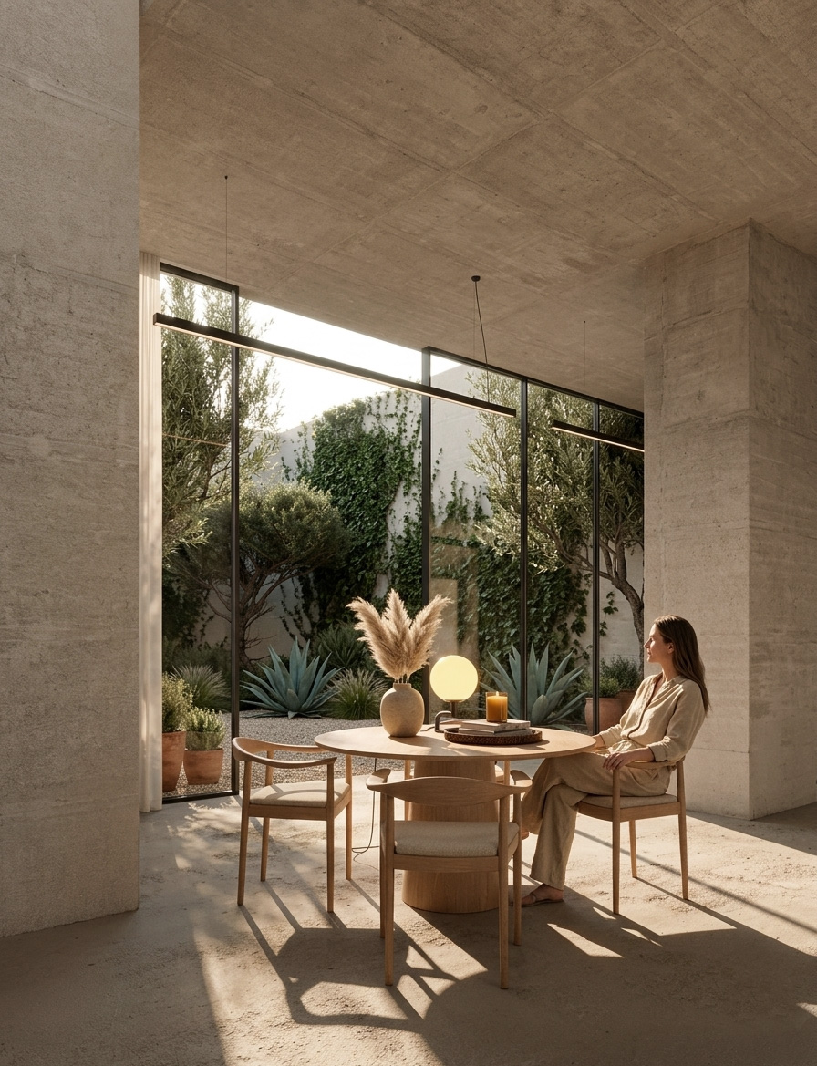 Atmosphere — same dining room with seated figure